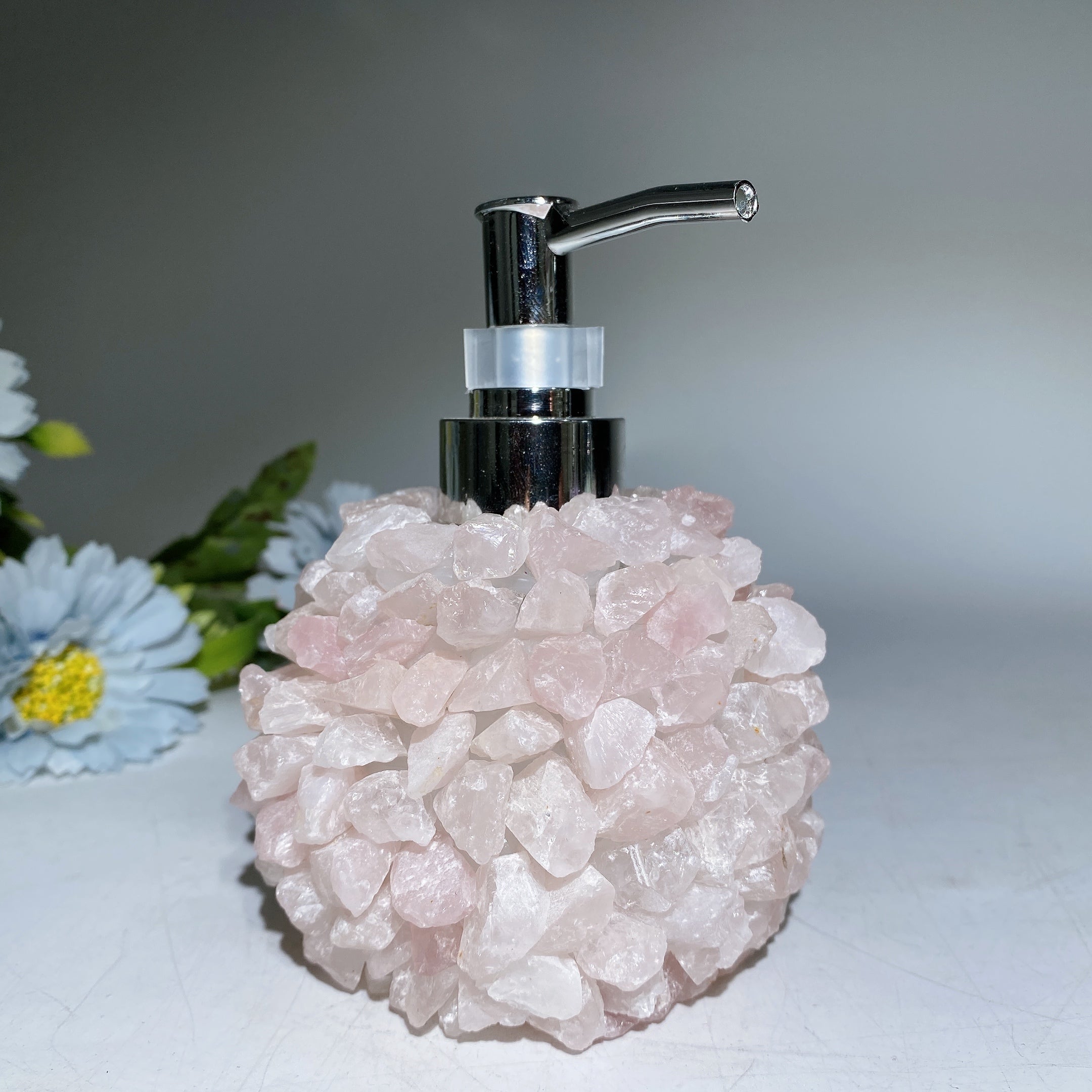 5.0in Healing Crystal Chips Display Bottle with Pump