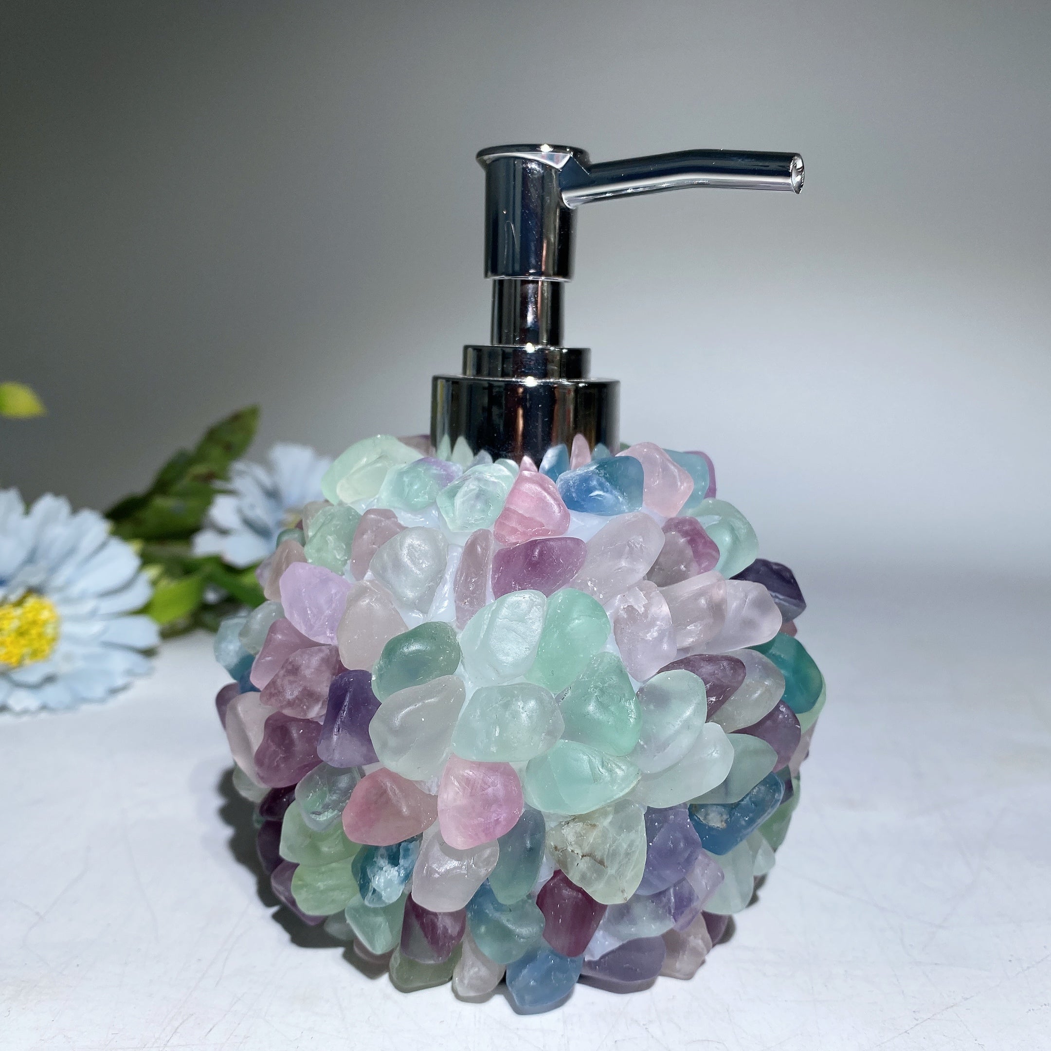 5.0in Healing Crystal Chips Display Bottle with Pump