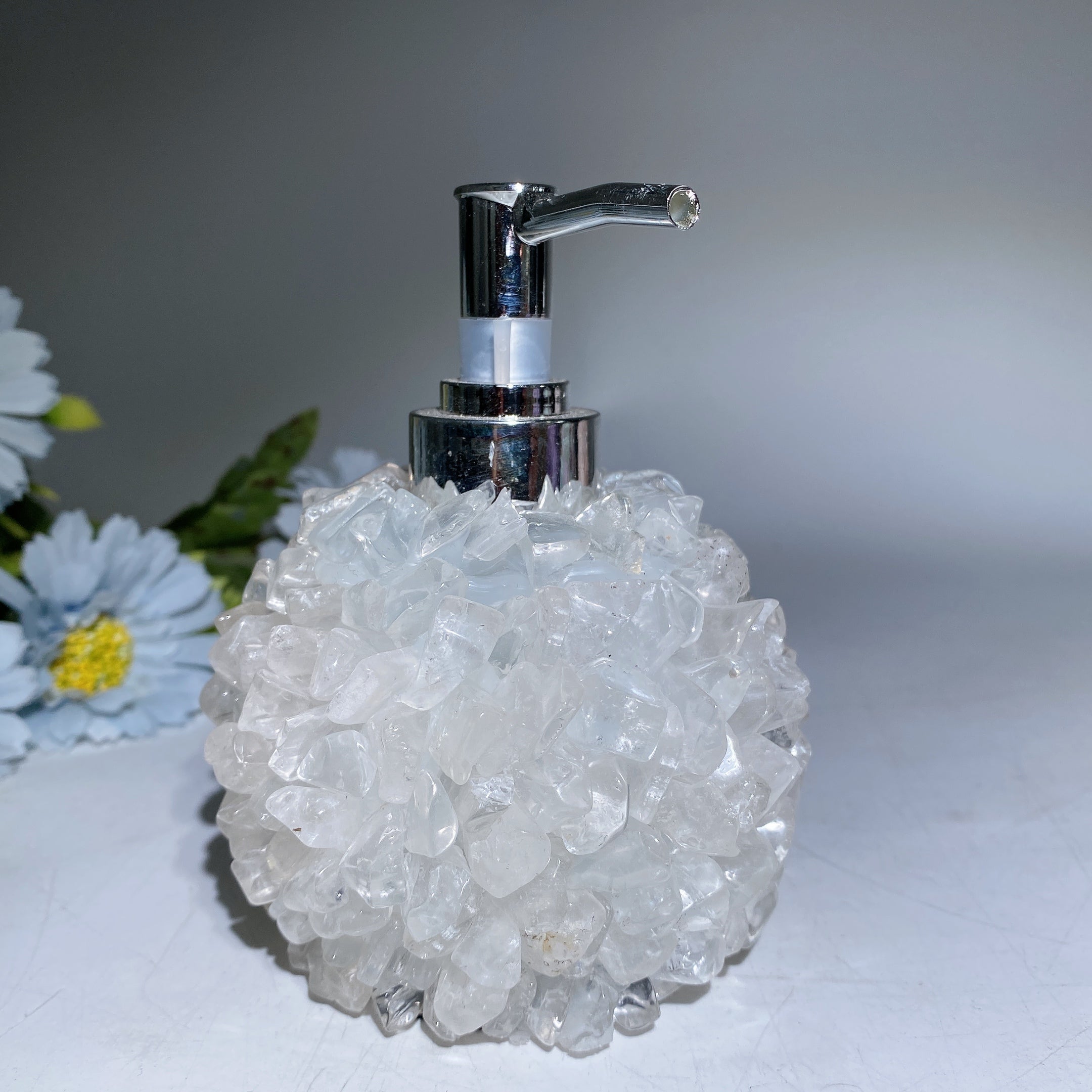 5.0in Healing Crystal Chips Display Bottle with Pump