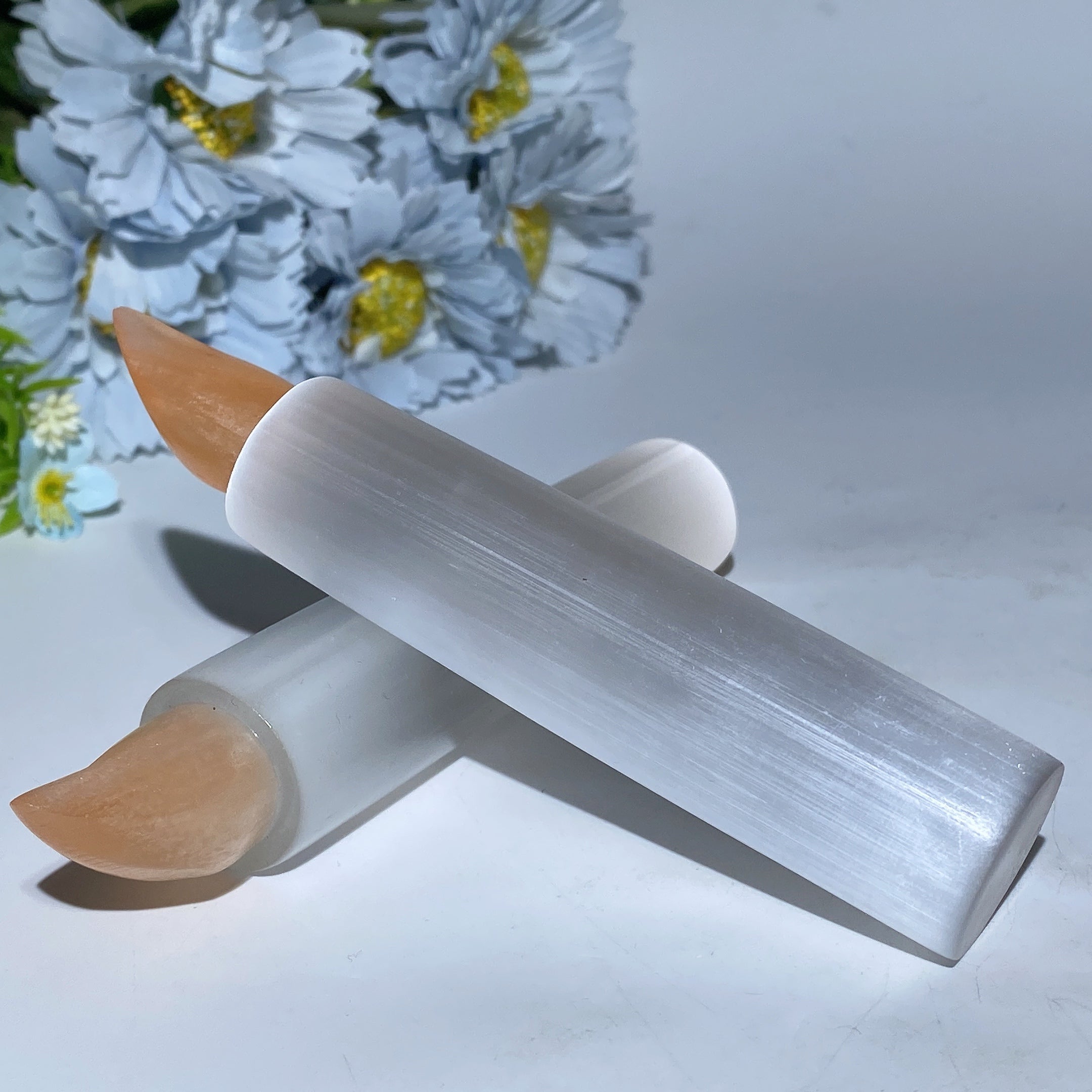 5.1 inch Selenite Candle Crystal Carving for Healing