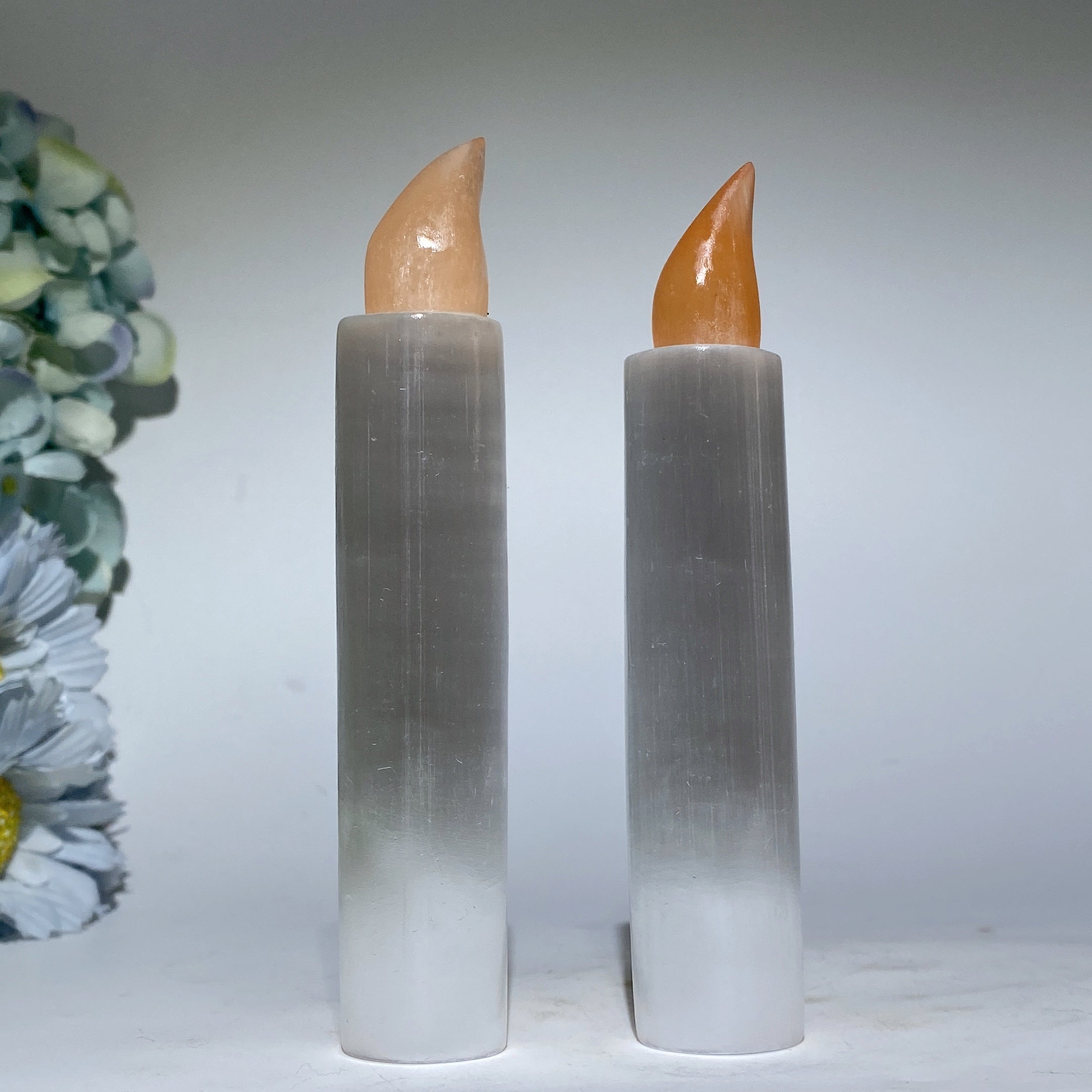 5.1 inch Selenite Candle Crystal Carving for Healing