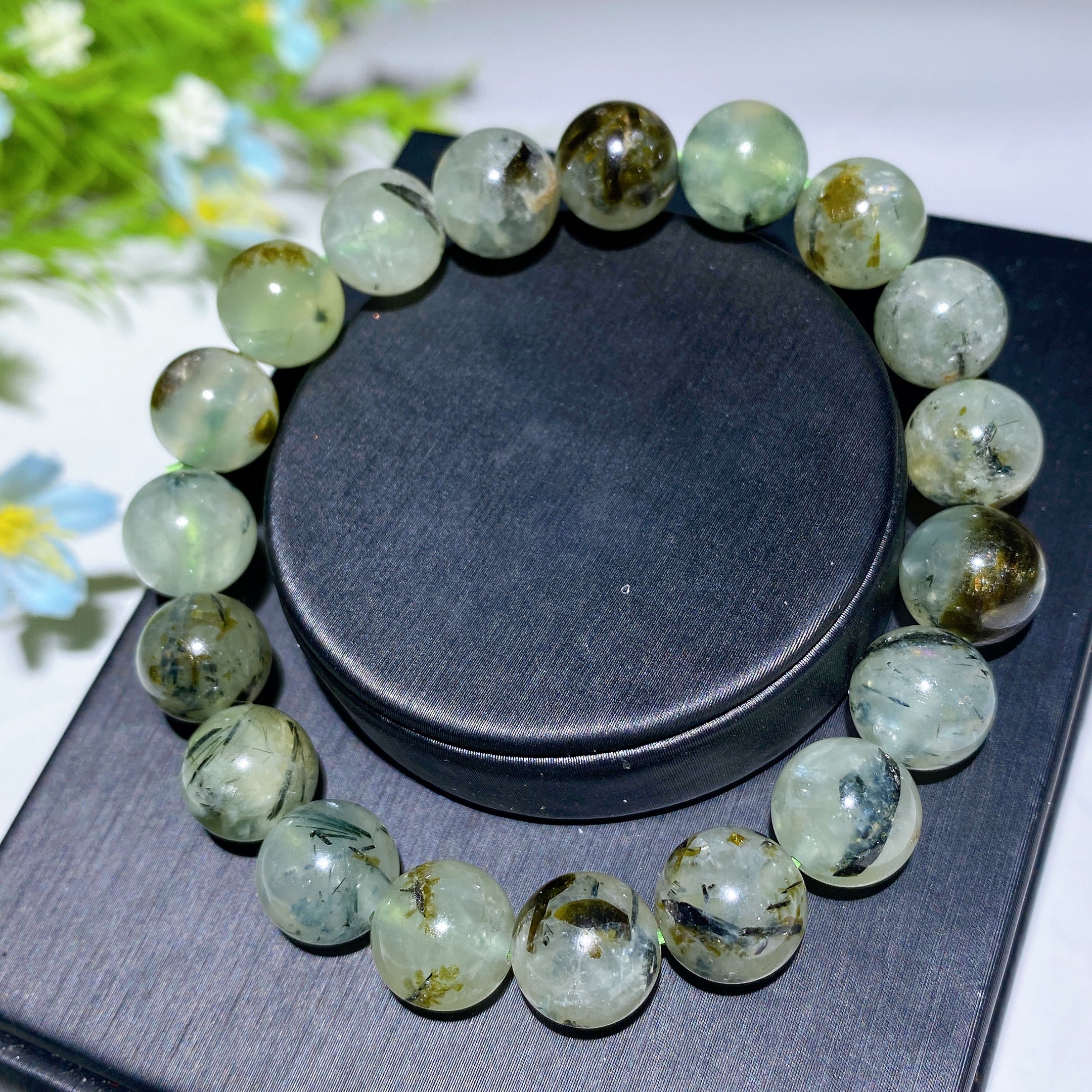 5-10mm Prehnite Moonstone & Ocean Jasper Healing Bracelet