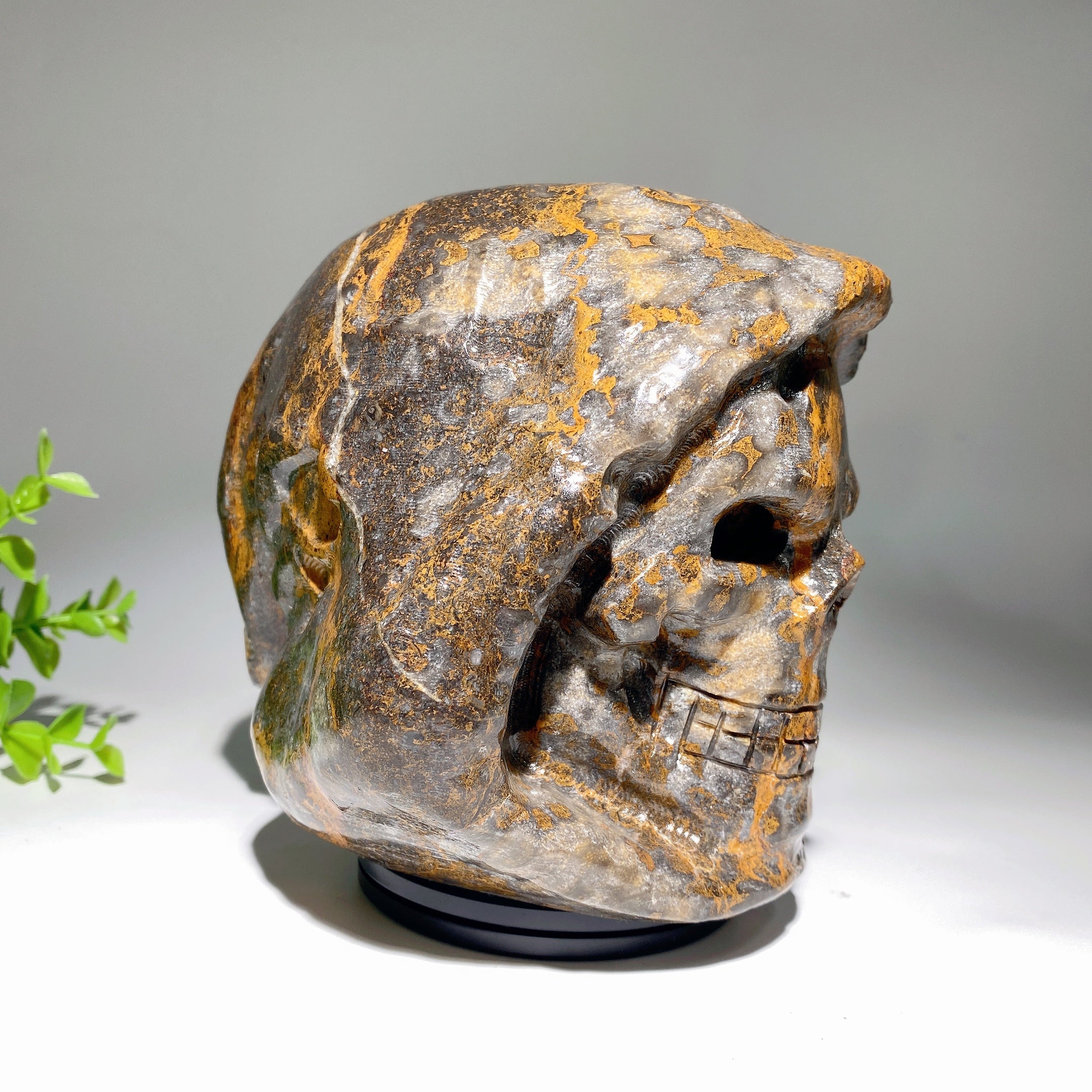 5.2 inch Jade Crystal Skull Carving for Meditation & Healing