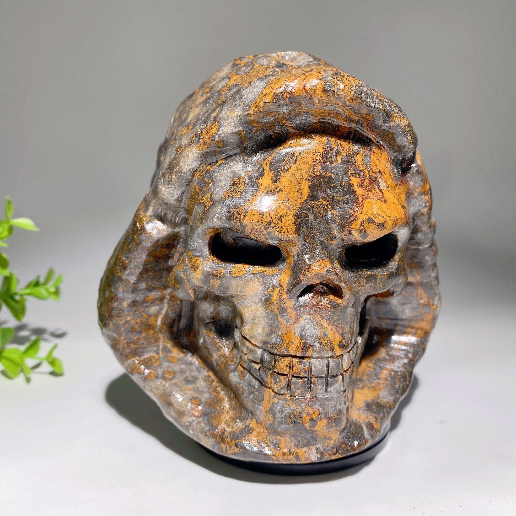 5.2 inch Jade Crystal Skull Carving for Meditation & Healing