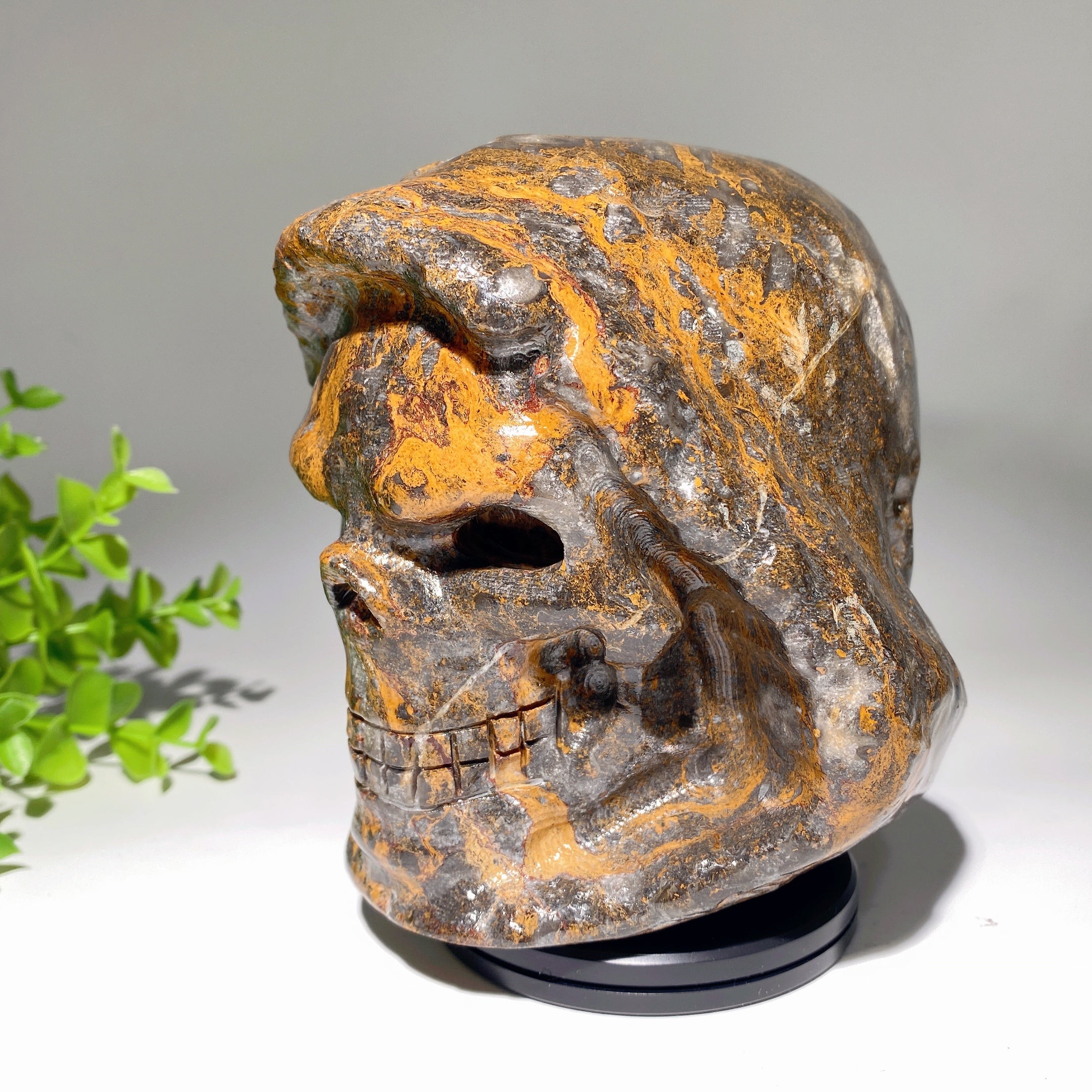 5.2 inch Jade Crystal Skull Carving for Meditation & Healing