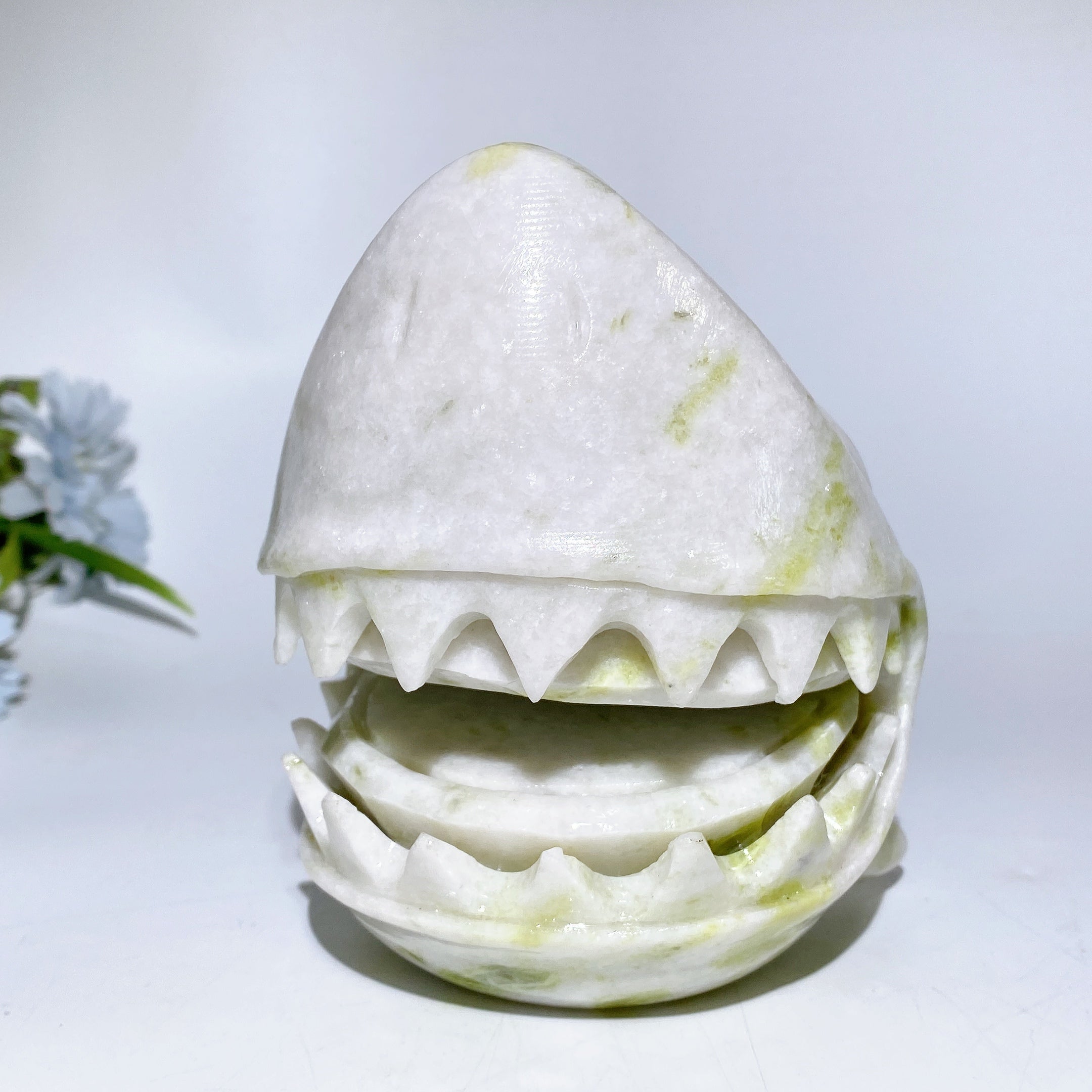 5.2" Jade Shark Head Crystal Figurine