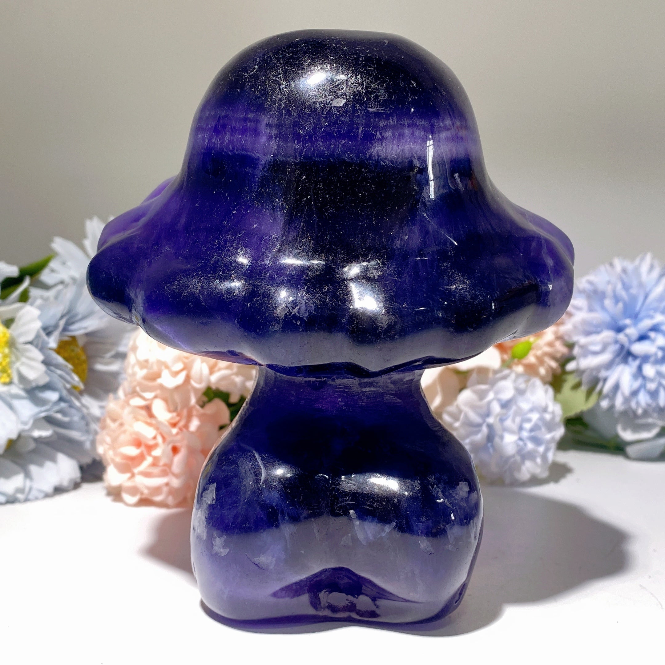 5.3 inch Fluorite Mushroom Crystal Carving for Healing