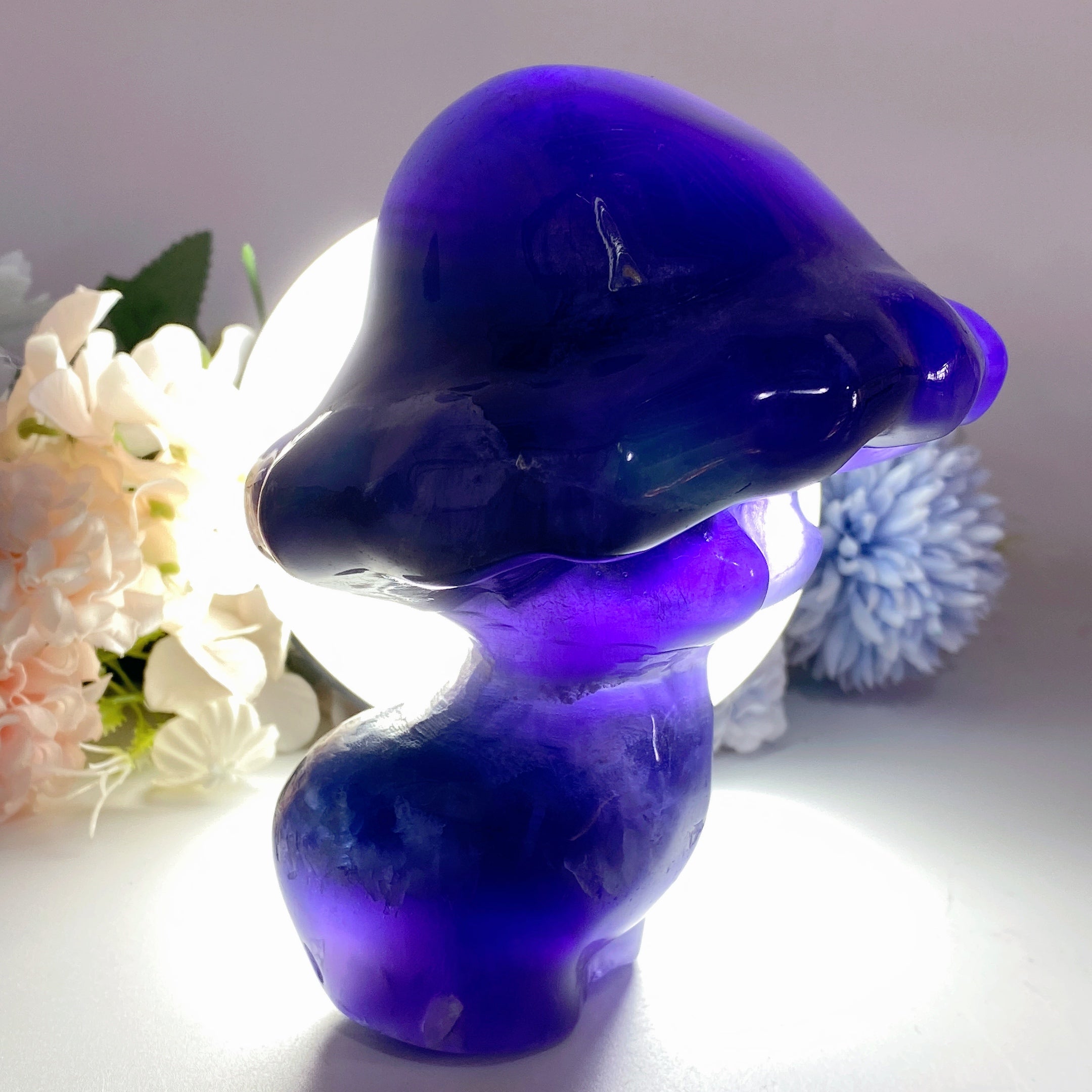 5.3 inch Fluorite Mushroom Crystal Carving for Healing