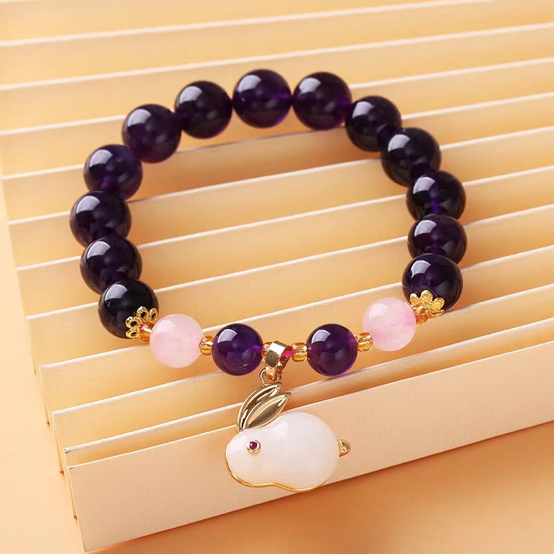 5.5-6.3 Inch Amethyst Inner Peace Bracelet for Women