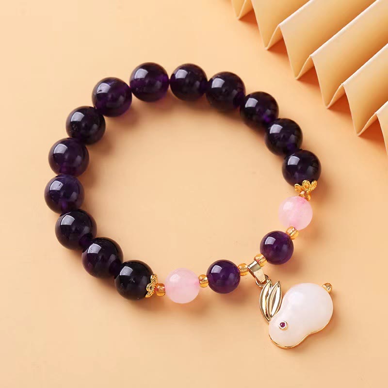 5.5-6.3 Inch Amethyst Inner Peace Bracelet for Women