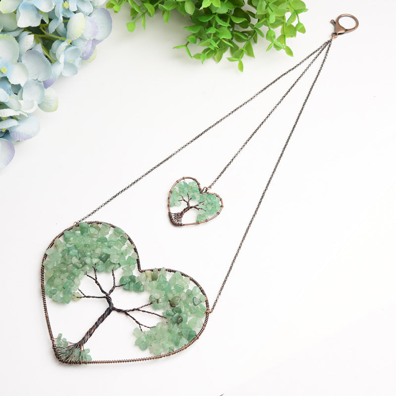 5.5 inch Chakra Crystal Heart Ornament for Healing