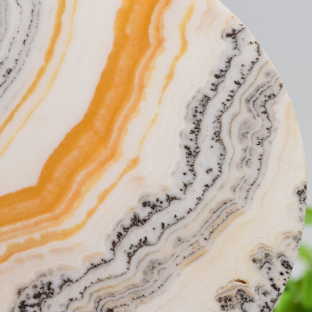 5.5 Inch Orange Calcite Crystal Plate for Energy Healing