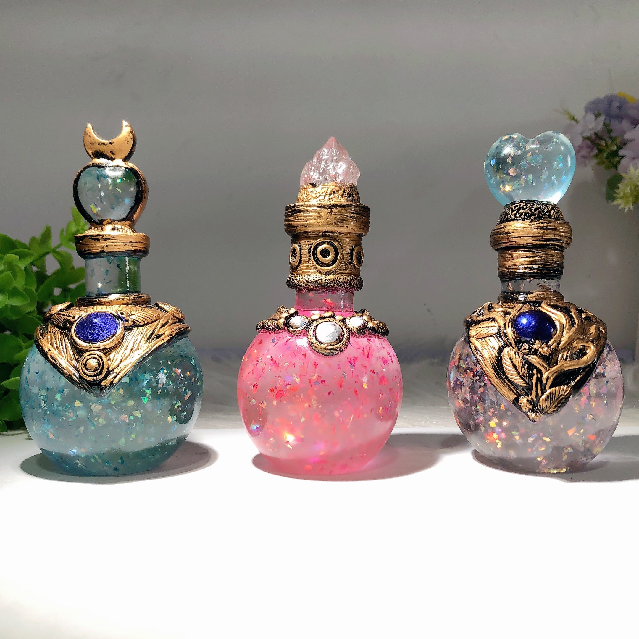 5.5 inch Resin Magic Potion Bottle for Crystal Healing