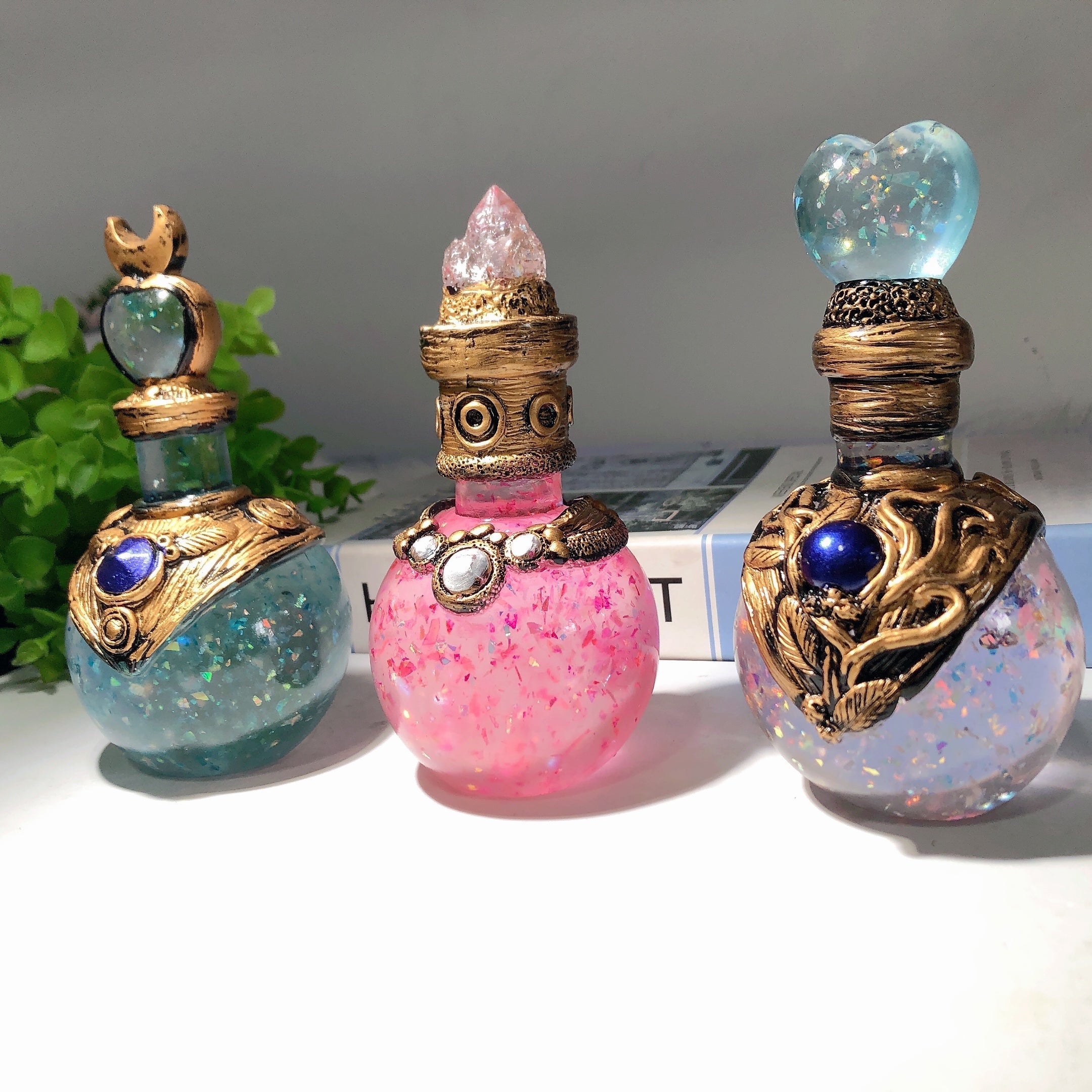 5.5 inch Resin Magic Potion Bottle for Crystal Healing