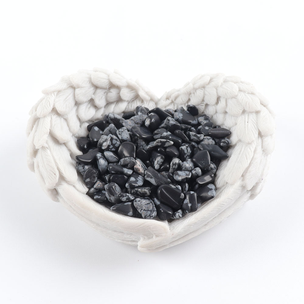 5-7mm Snowflake Obsidian Tumbled Stones Chips Healing