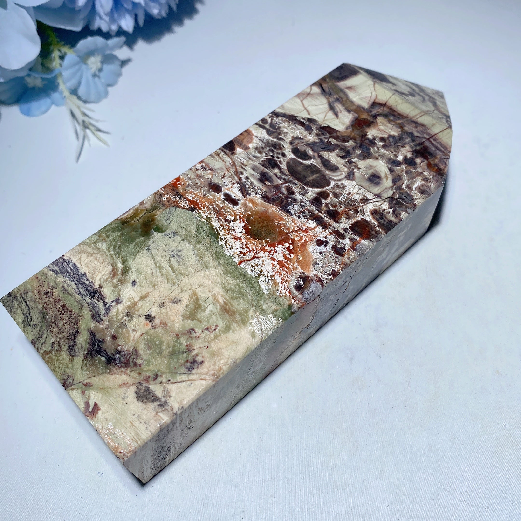 5-8 Inch Money Agate Crystal Tower for Healing & Energy