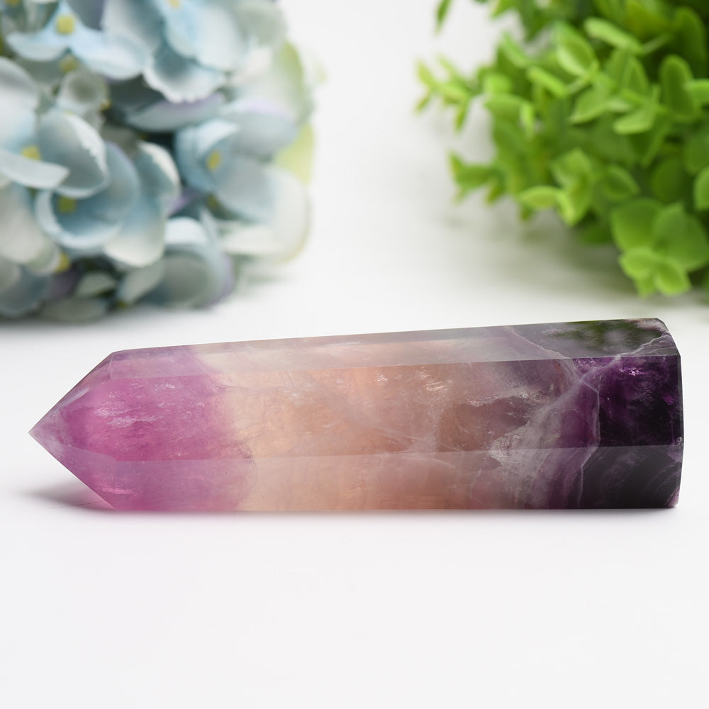 5 to 8 Inch Rainbow Fluorite Healing Crystal Tower