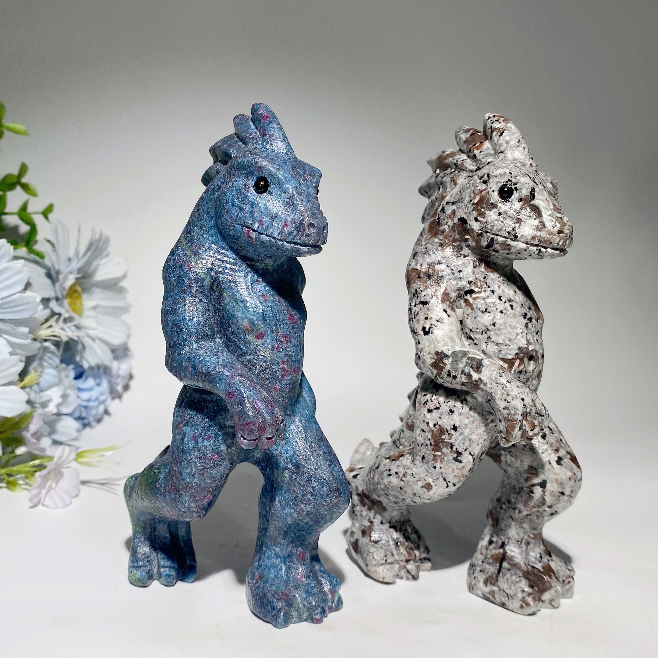 5.8 Inch UV Reactive Ruby In Kyanite & Yooperlite Lizard Figurines