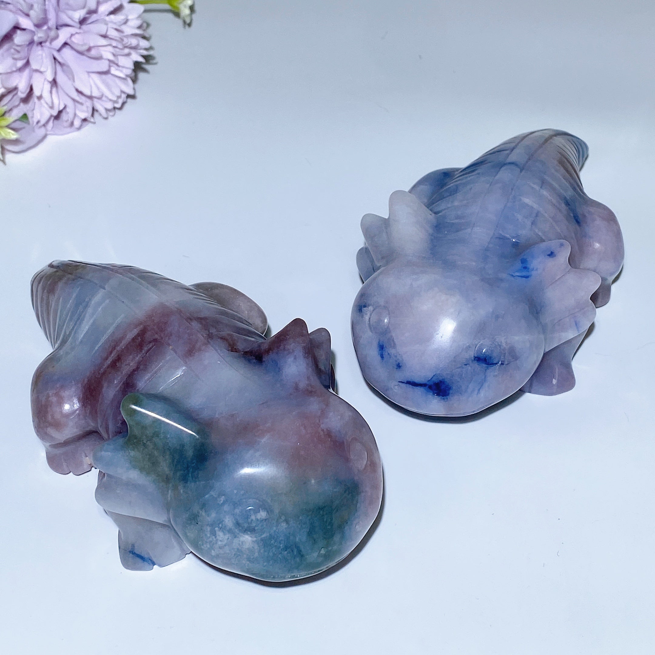 5.8 inch UV Reactive Sodalite Salamander Crystal Figurine