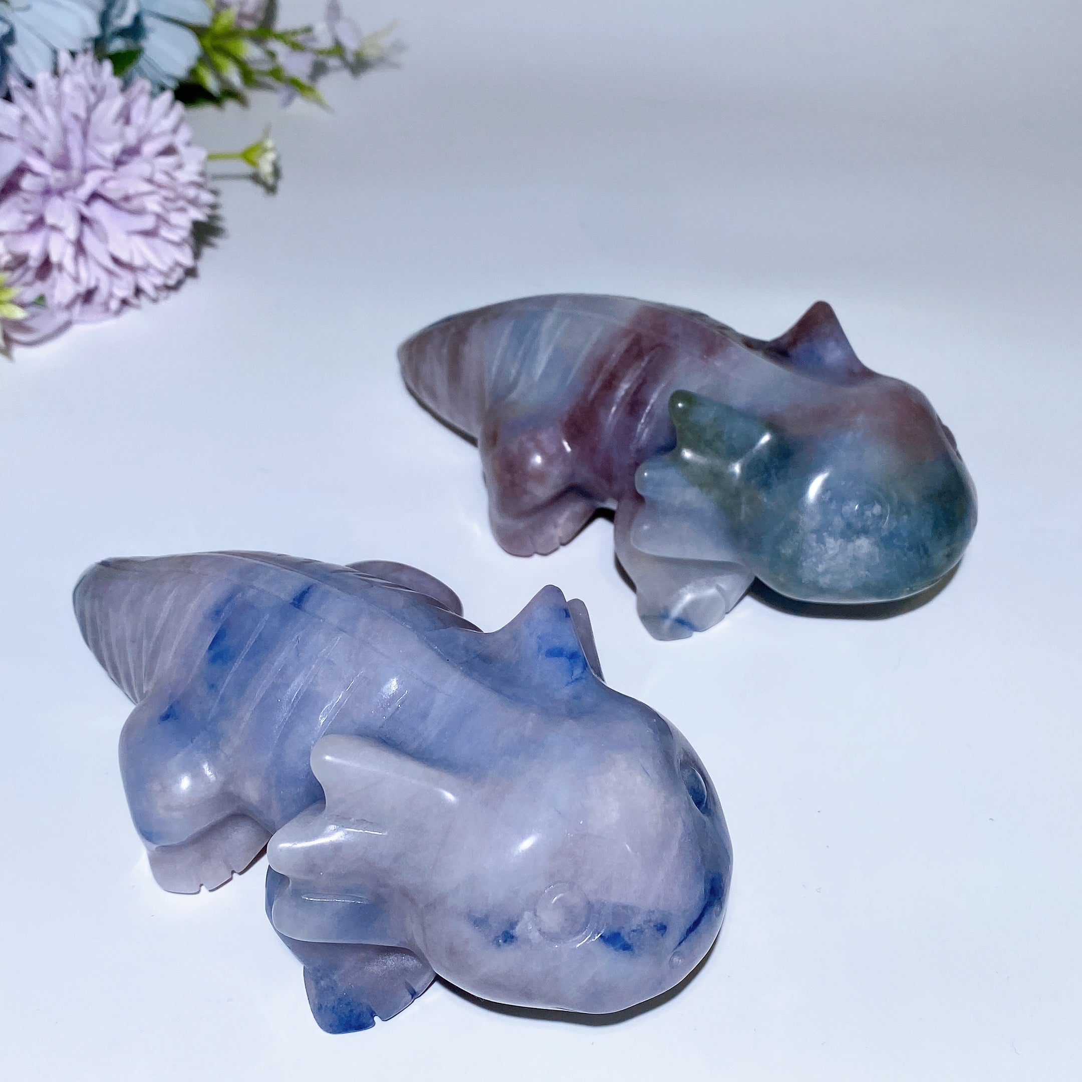 5.8 inch UV Reactive Sodalite Salamander Crystal Figurine
