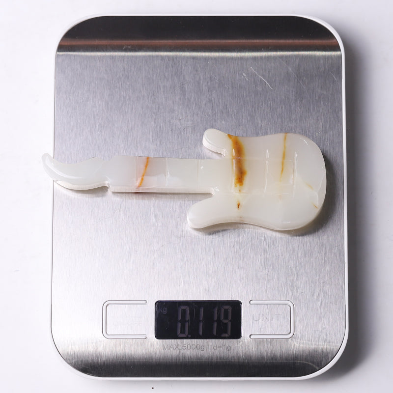 5 inch Afghan Jade Guitar Crystal Carving for Home Decor