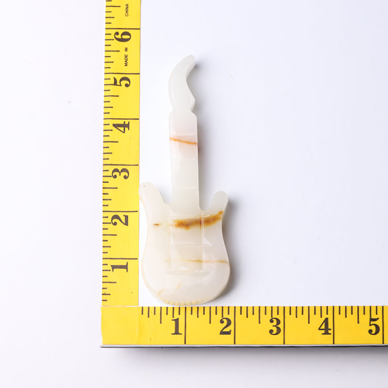 5 inch Afghan Jade Guitar Crystal Carving for Home Decor