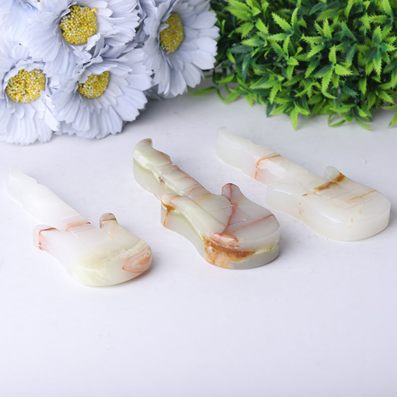 5 inch Afghan Jade Guitar Crystal Carving for Home Decor