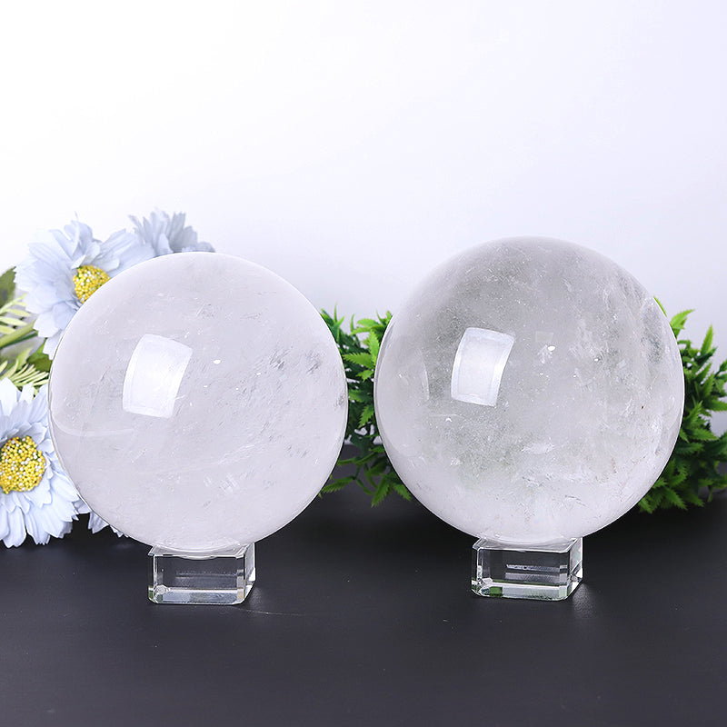 5-Inch Clear Quartz Crystal Sphere for Energy Healing