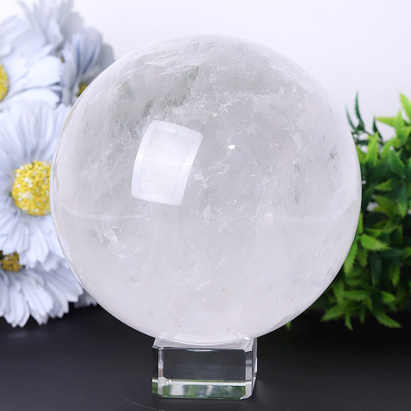 5-Inch Clear Quartz Crystal Sphere for Energy Healing