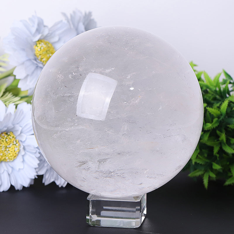5-Inch Clear Quartz Crystal Sphere for Energy Healing