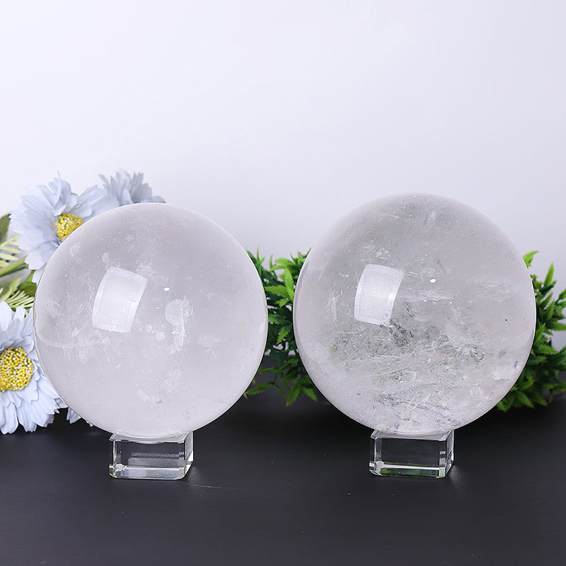5-Inch Clear Quartz Crystal Sphere for Energy Healing