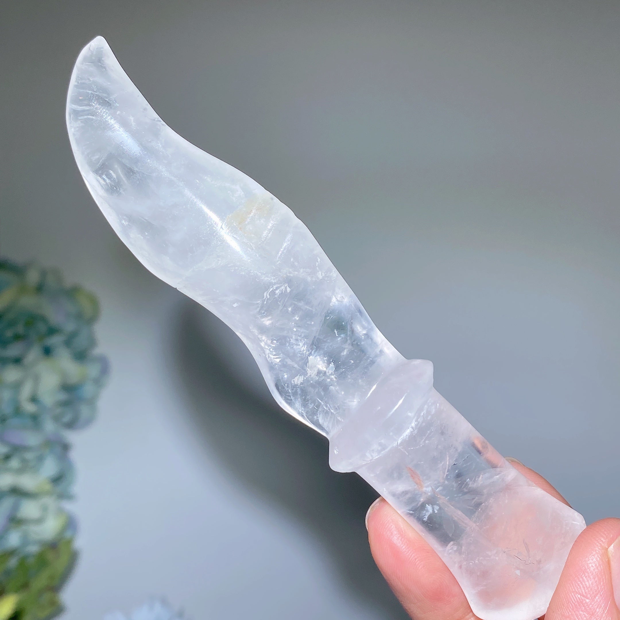 5-Inch Mixed Crystal Dagger Carvings Healing Points