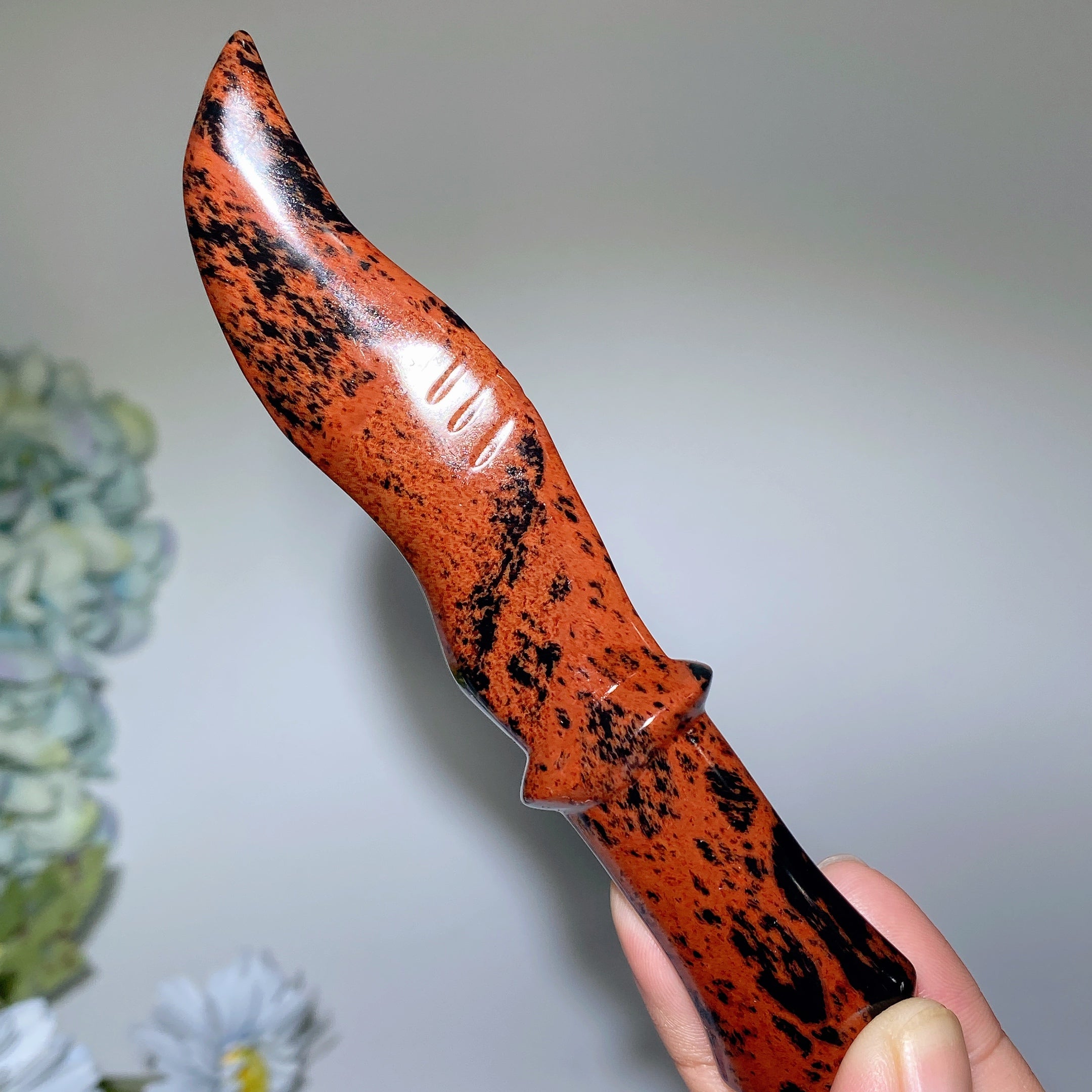 5-Inch Mixed Crystal Dagger Carvings Healing Points