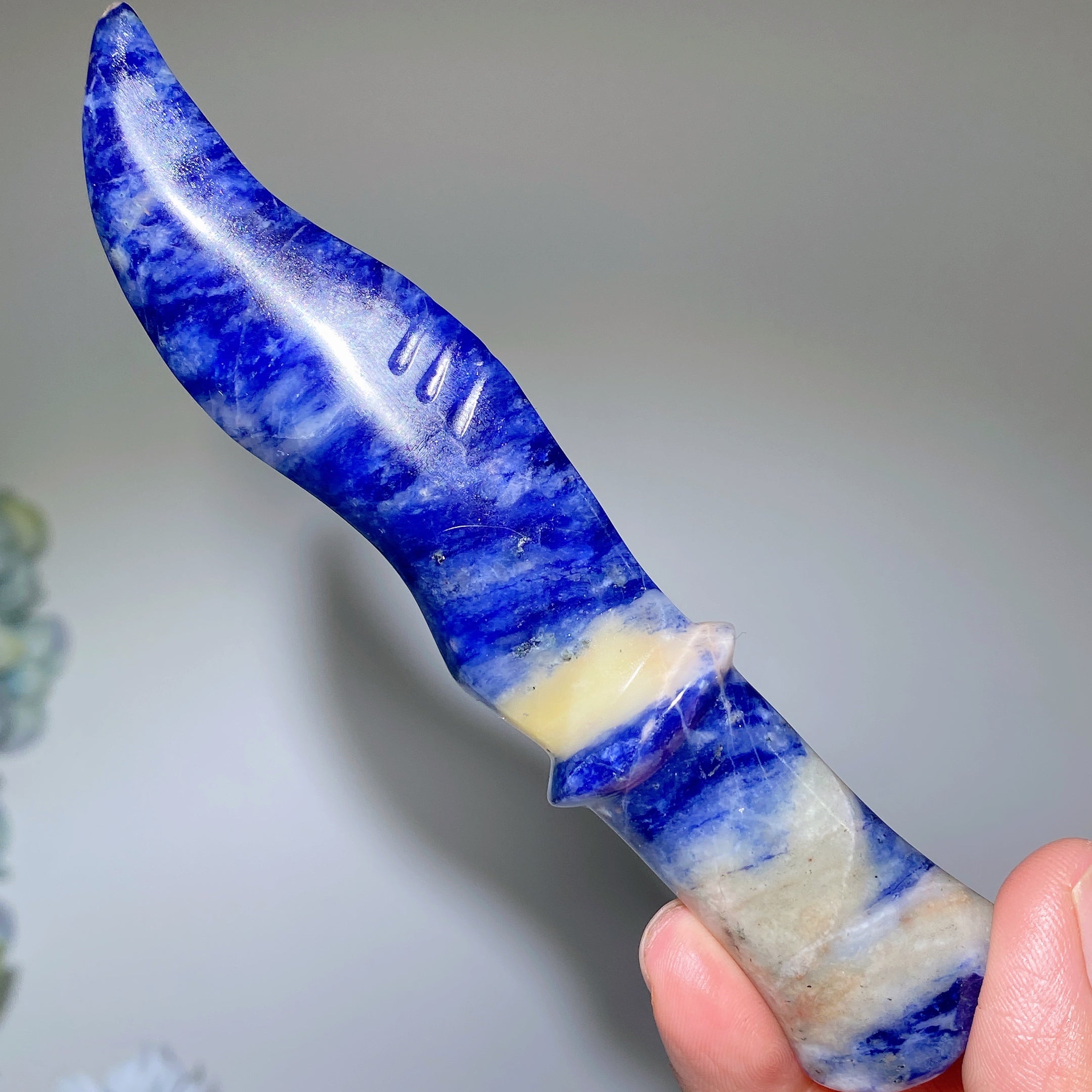 5-Inch Mixed Crystal Dagger Carvings Healing Points