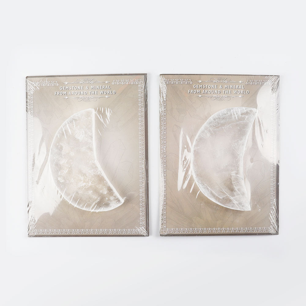 5-Inch Selenite Moon Shape Crystal Slab for Healing