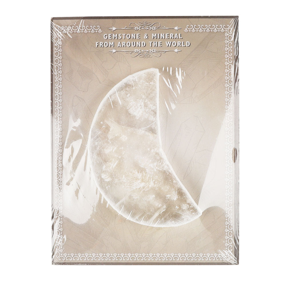 5-Inch Selenite Moon Shape Crystal Slab for Healing