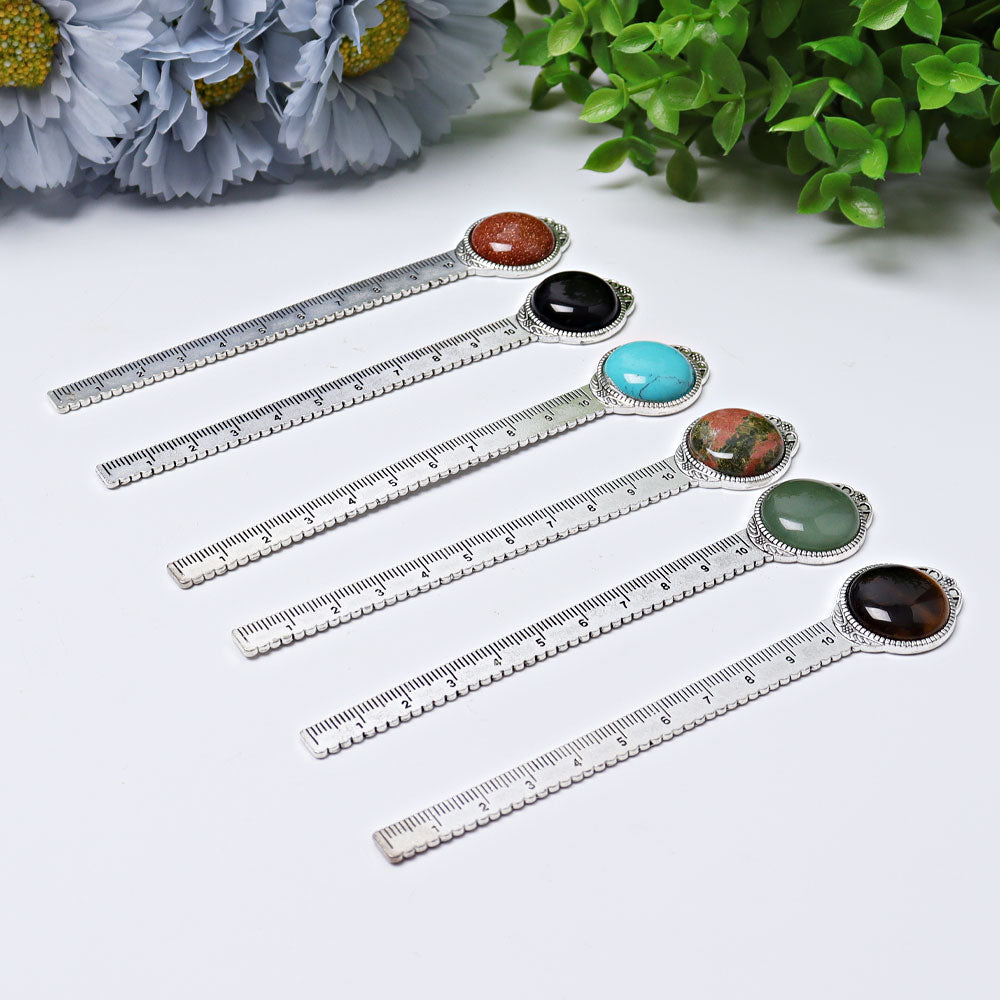 5-inch Steel Ruler with Crystal Healing Decoration
