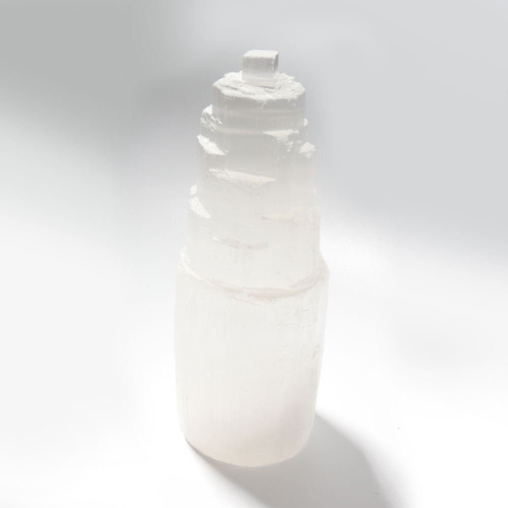 5-inch White Selenite Tower for Meditation and Energy Healing