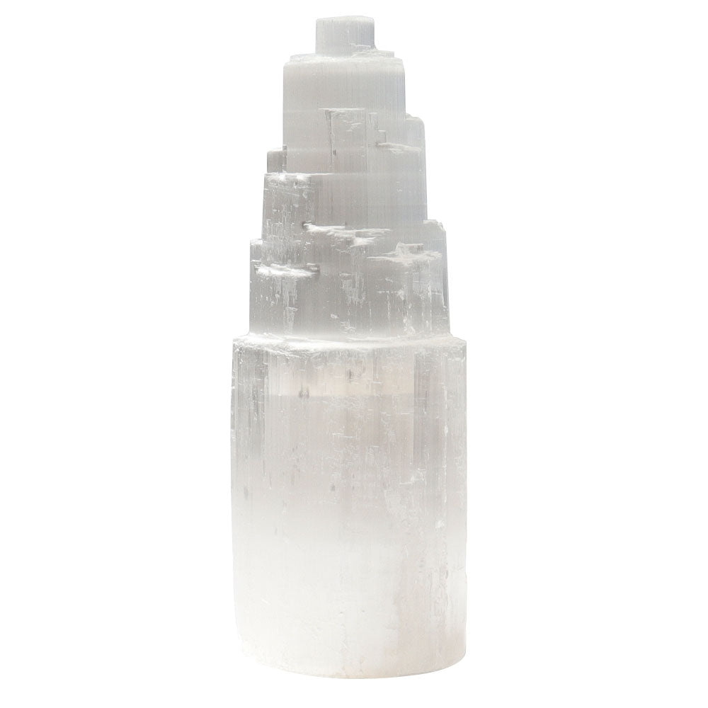 5-inch White Selenite Tower for Meditation and Energy Healing