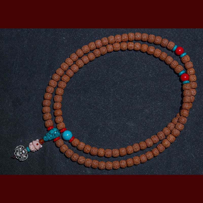 Tibet 108 Beads Bodhi Seed Zodiac Charm Mala Bracelet