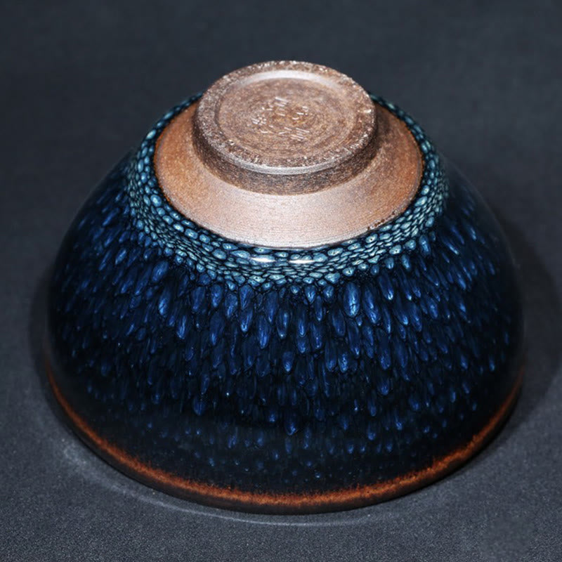 Handmade Blue Francolinus Spot Jianzhan Ceramic Tea Cup 110ml