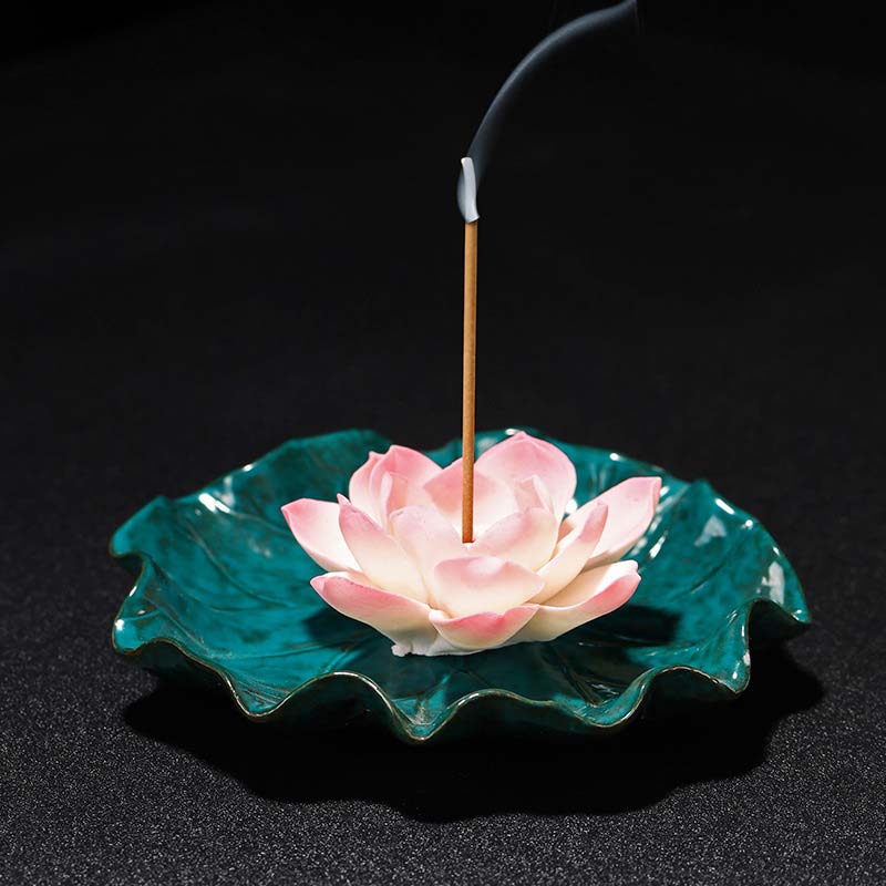 Tibetan Lotus Ceramic Incense Burner | Blessing Decor