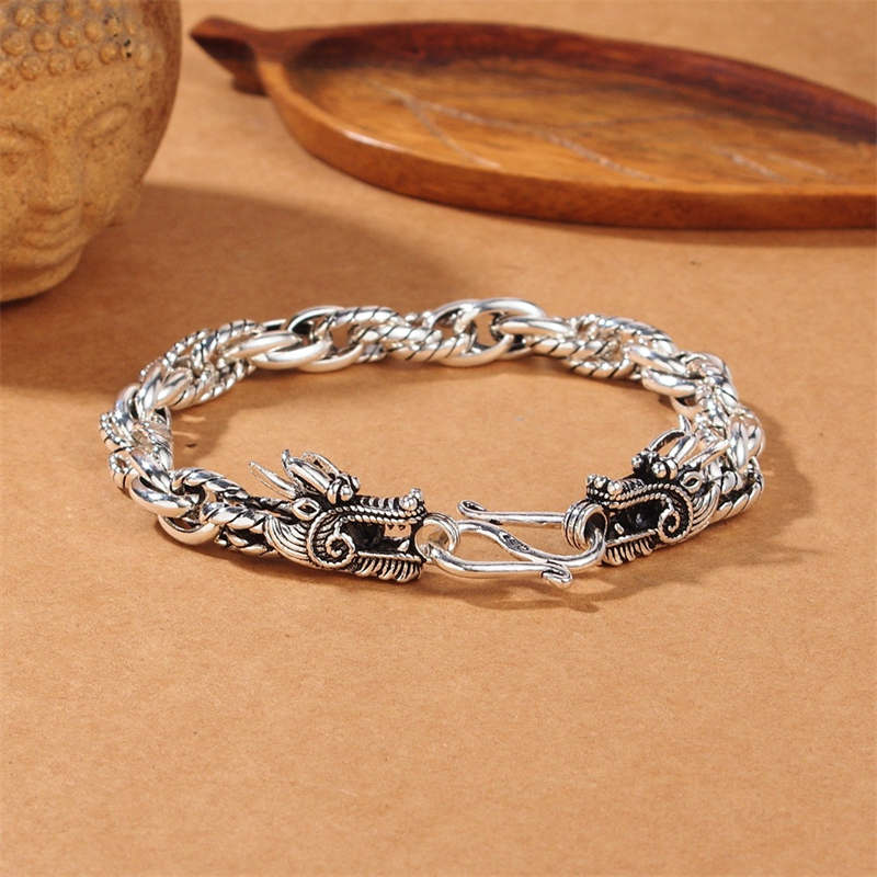 925 Sterling Silver Dragon Protection Bracelet
