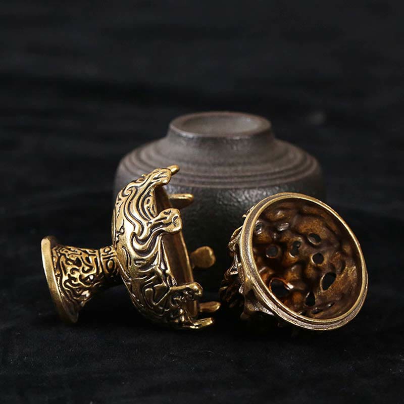 Copper Alloy Tibetan Incense Burner 4.5cm Mini Meditation