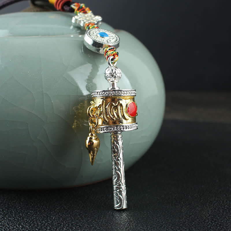 Tibetan Om Mani Padme Hum Prayer Wheel Meditation Decor