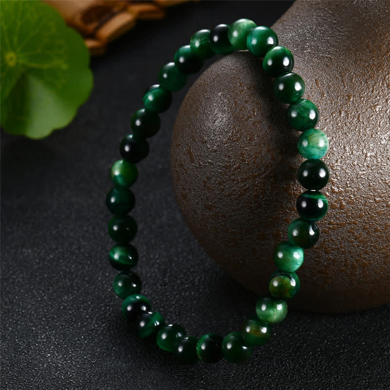8mm Green Tiger Eye Strength Bracelet for Self-Love