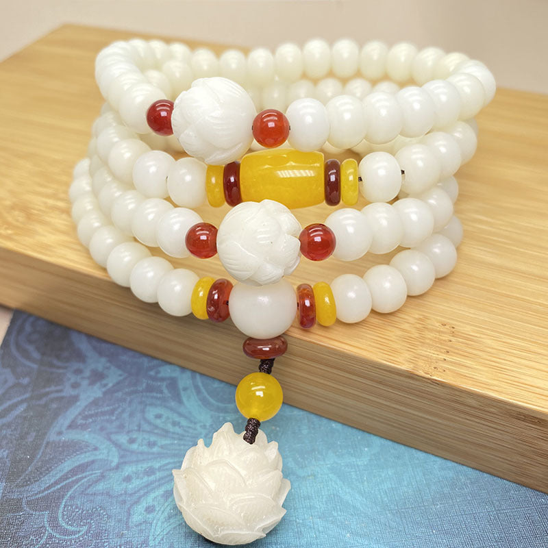 Unisex 7*9mm Bodhi Seed Mala Bracelet for Protection
