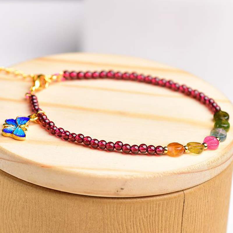 Garnet Tourmaline Protection Bracelet Anklet for Balance