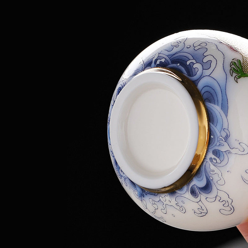 Dragon & Phoenix Ceramic Teacup 190ml | Spiritual Tableware