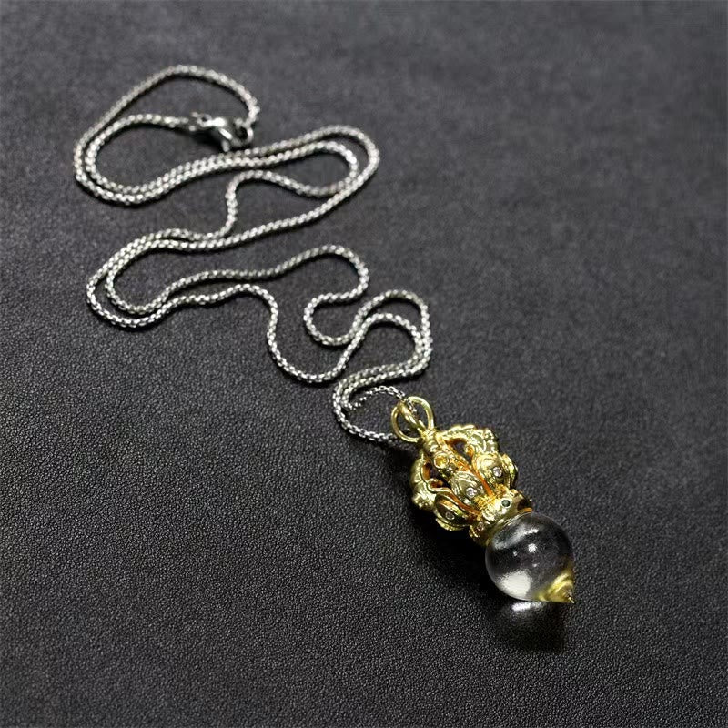 Liuli Crystal Dorje Vajra Spiritual Strength Necklace